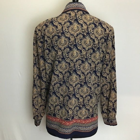 Vintage- Tan Jay Medallion/Paisley Button Down - Picture 3 of 9